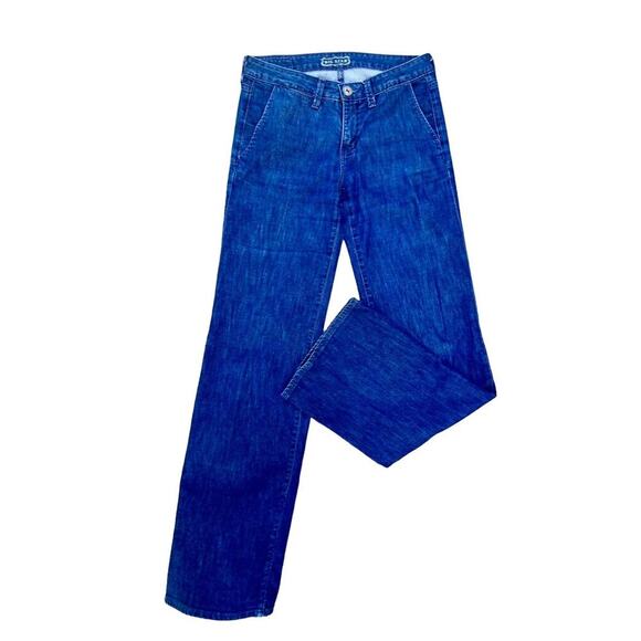 Big Star mid rise dark 70s retro wide leg flare jeans size 27x33 - Picture 1 of 4